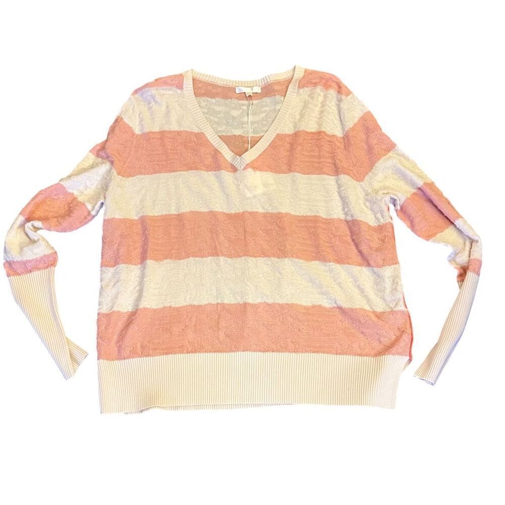 Lisa Todd Striped V Neck Sweater NWT Size Small